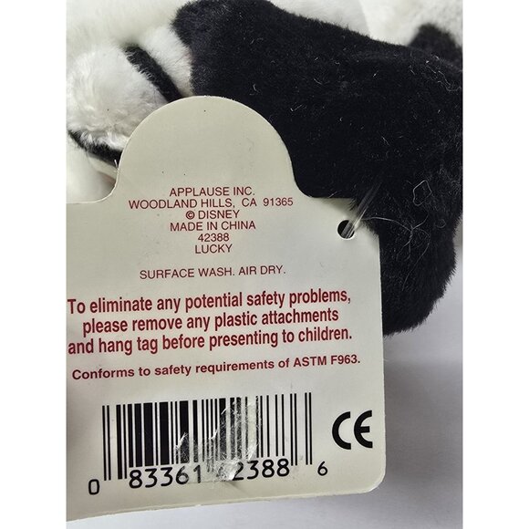 VTG 90s Disney Applause 101 Dalmatians "Lucky" Puppy Plush Toy With Tags - Picture 4 of 13